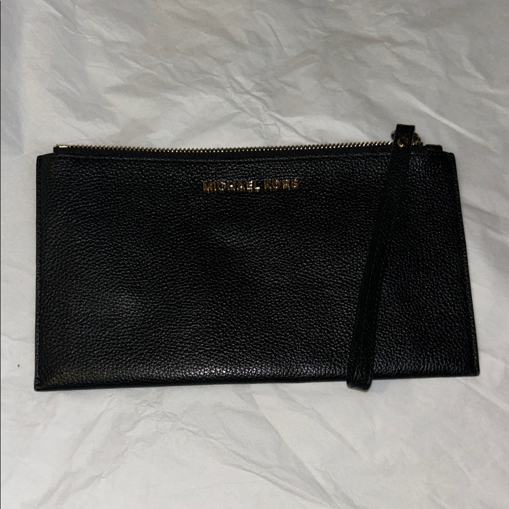 Michael Kors Black Textured Clutch
